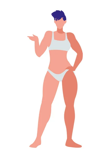 Femme forte en sous-vêtements caractère — Image vectorielle