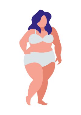 Sağlam kadın iç çamaşırı karakter