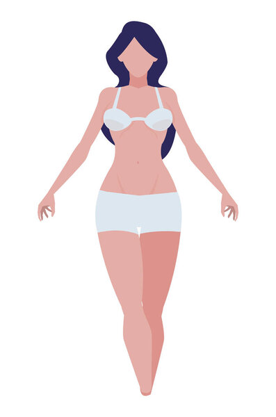 thin woman with underwear character