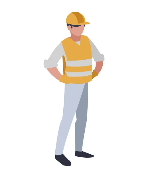 Trabajador industrial avatar carácter — Vector de stock