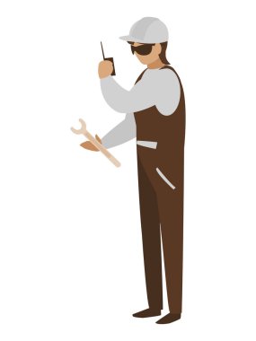 Araçlar avatar karakter ile sanayi işçisi