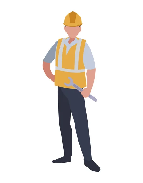 Trabajador industrial avatar carácter — Vector de stock