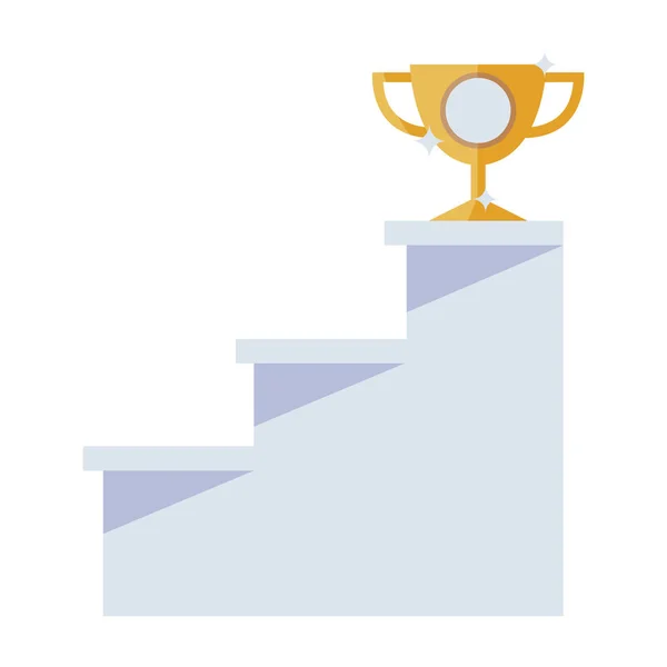 Championnat de coupe trophée dans les escaliers en haut — Image vectorielle