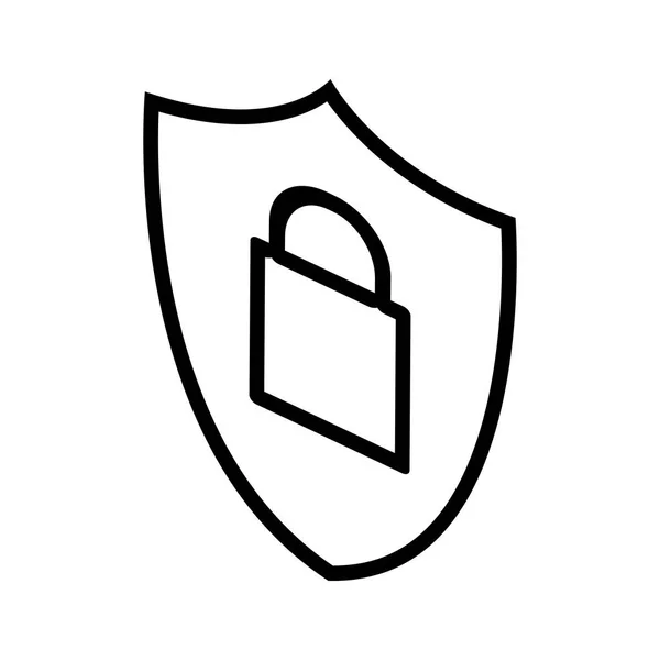Bouclier de sécurité et cadenas — Image vectorielle