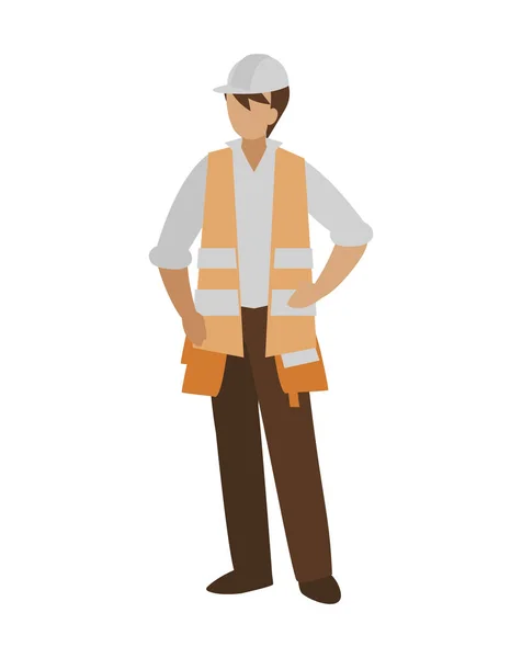 Trabajador industrial avatar carácter — Vector de stock