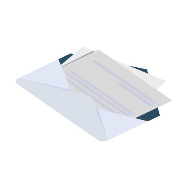 Zarf posta izole simgesi