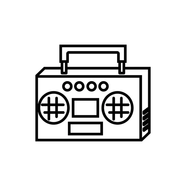 Rádio dos anos noventa ícone retro — Vetor de Stock