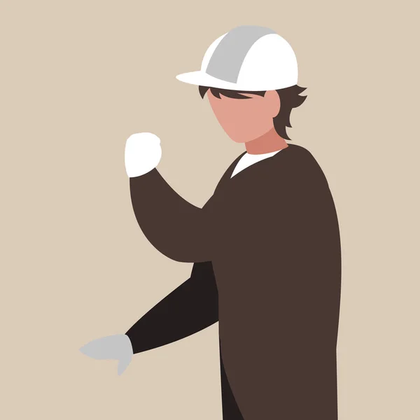 Industriële werknemer avatar karakter — Stockvector