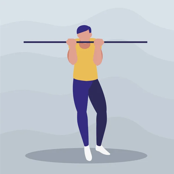 Homme athlétique pratiquer des exercices dans les bars — Image vectorielle