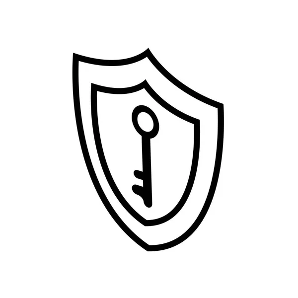 Escudo de seguridad con llave — Vector de stock