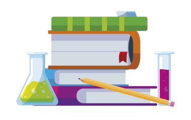 yığın ders kitapları tüp ile test ve malzemeleri