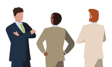 farklı possitions karakterlerle zarif iş adamları