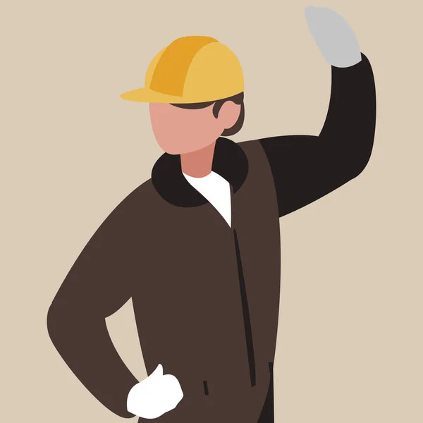 Trabajador industrial avatar carácter — Archivo Imágenes Vectoriales
