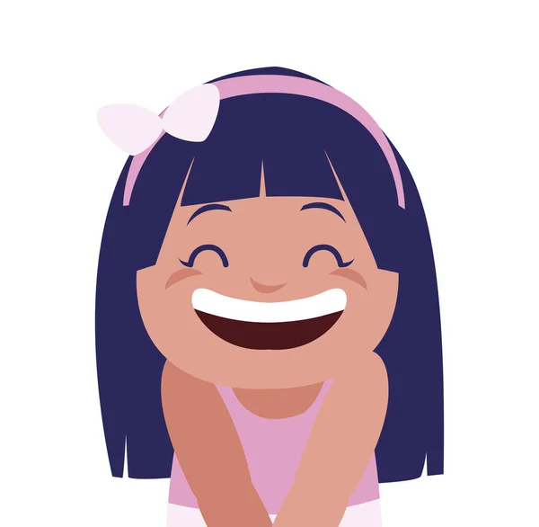 Lycklig liten flicka karaktär — Stock vektor