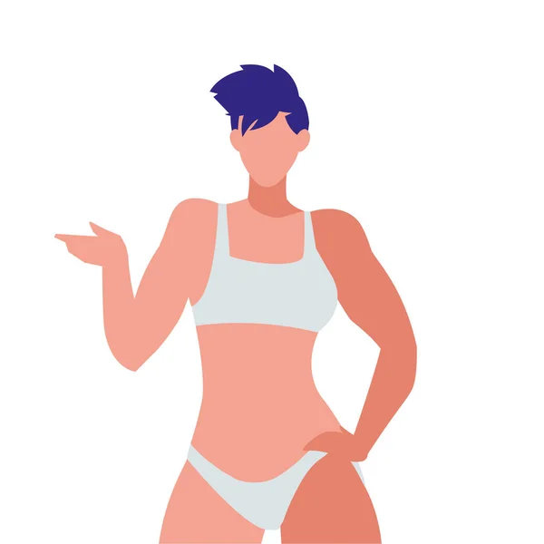 Femme forte en sous-vêtements caractère — Image vectorielle