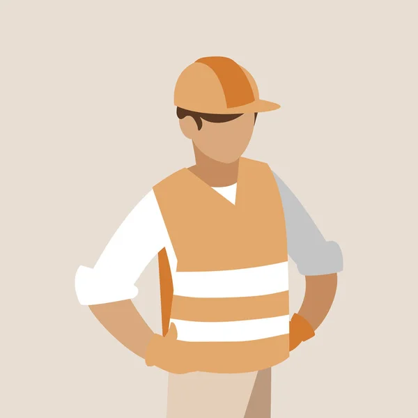 Industriële werknemer avatar karakter — Stockvector