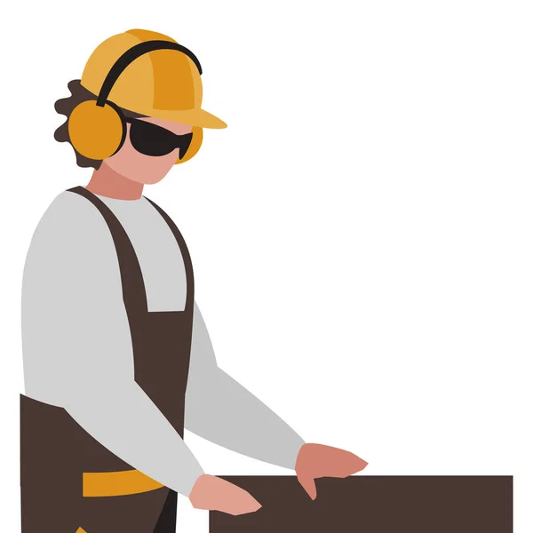 Trabajador industrial con carácter avatar herramientas — Vector de stock