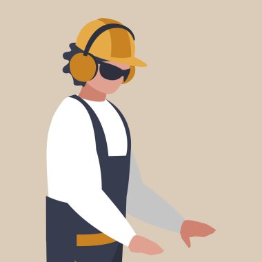 Sanayi işçisi avatar karakter