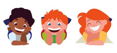 mutlu küçük Interracial çocuklar karakterler