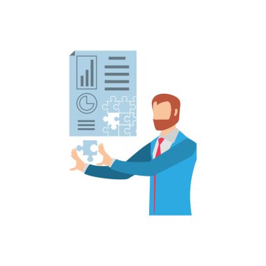 şekil belge Hayatinizda puzzle parçaları ile işadamı