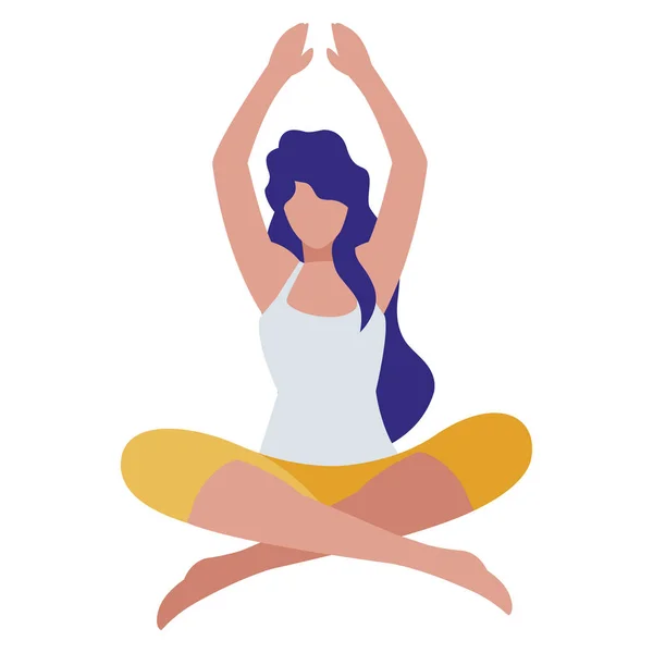 Mujer atlética practicando yoga — Vector de stock