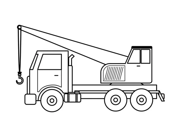 Bajo icono de camión grúa de construcción — Archivo Imágenes Vectoriales