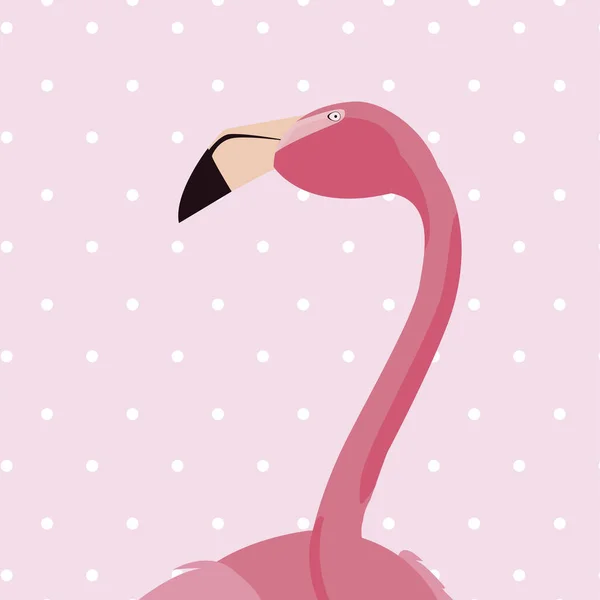 Élégant flamant rose oiseau fond pointillé — Image vectorielle