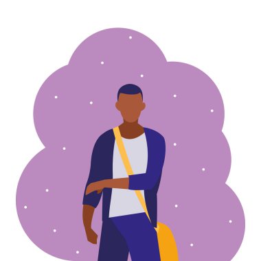 genç siyah erkek öğrenci modelleme