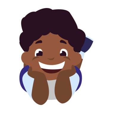 mutlu küçük siyah erkek karakter