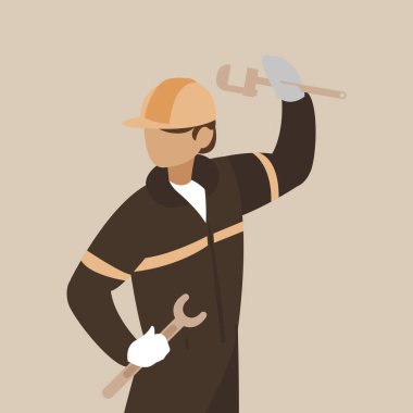 Araçlar avatar karakter ile sanayi işçisi