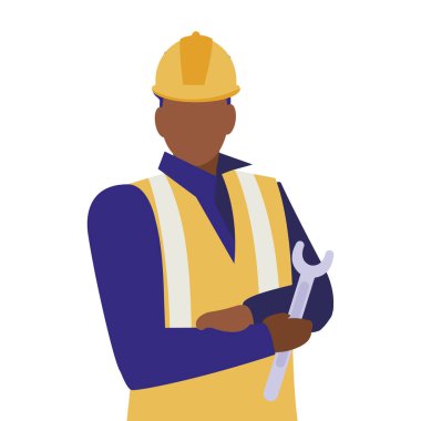 Sanayi işçisi siyah avatar karakter