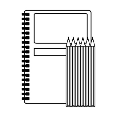 Öğrenci yarıyıl not defteri ile renk kalemler