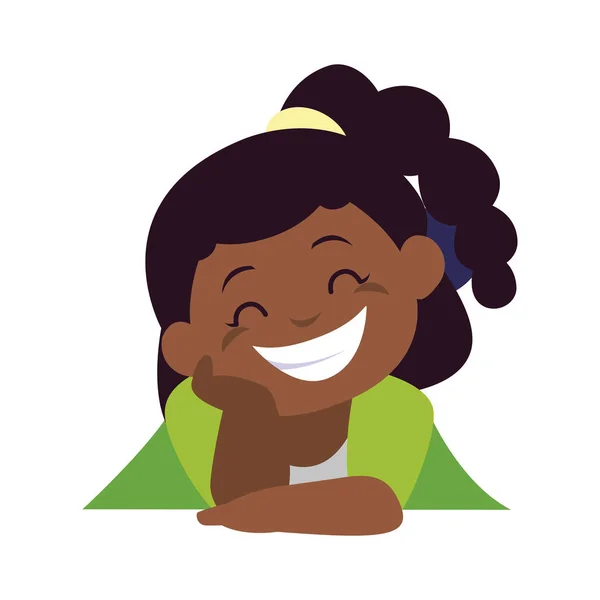 Счастливая маленькая черная девочка — стоковый вектор