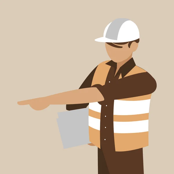 Trabajador industrial avatar carácter — Vector de stock