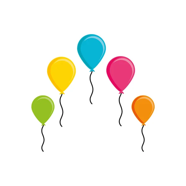 Luftballons Helium isoliert Symbol — Stockvektor