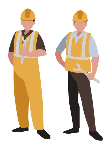 Para mężczyzn budowniczych pracy — Wektor stockowy