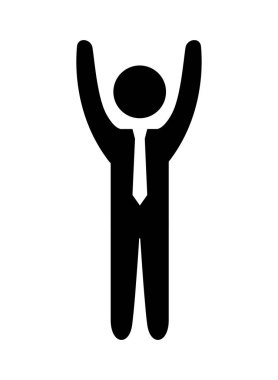 işadamı şekil siluet kutluyor.