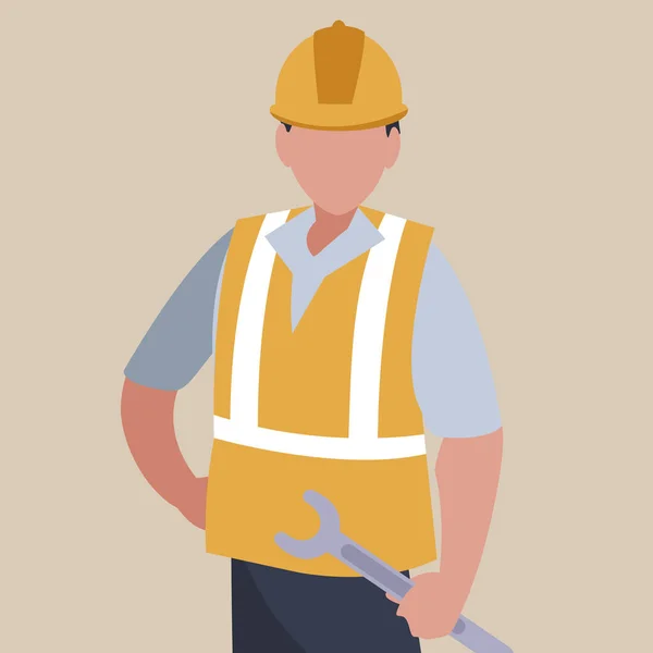 工业工人与工具头像字符 — 图库矢量图片