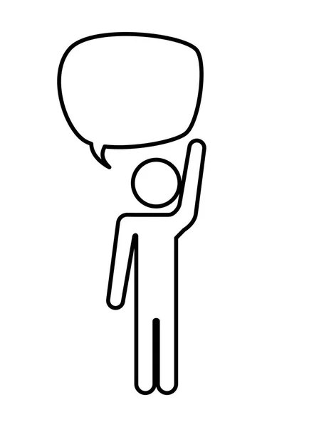 Silhueta figura humana com bolha de fala — Vetor de Stock