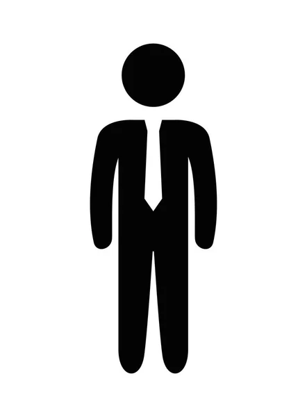 Silhouette homme d'affaires icône — Image vectorielle