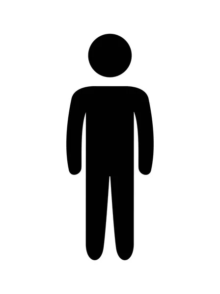 Menselijke figuur silhouet pictogram — Stockvector