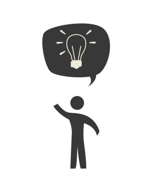 ampul siluet simge ile insan figürü