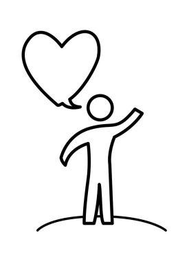 insan figürü siluet kalp ile