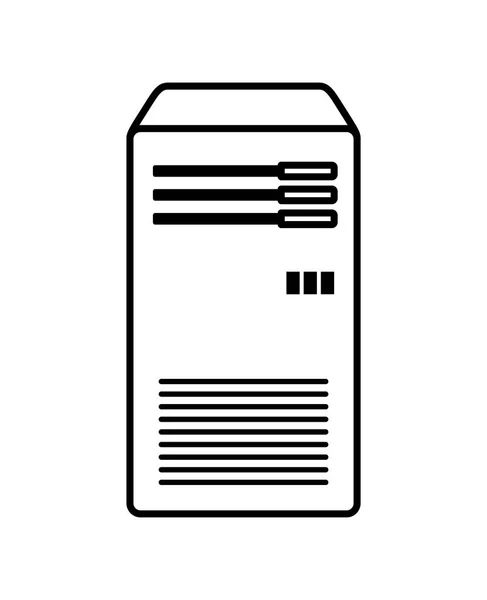 Tower server isolated icon — Stock Vector