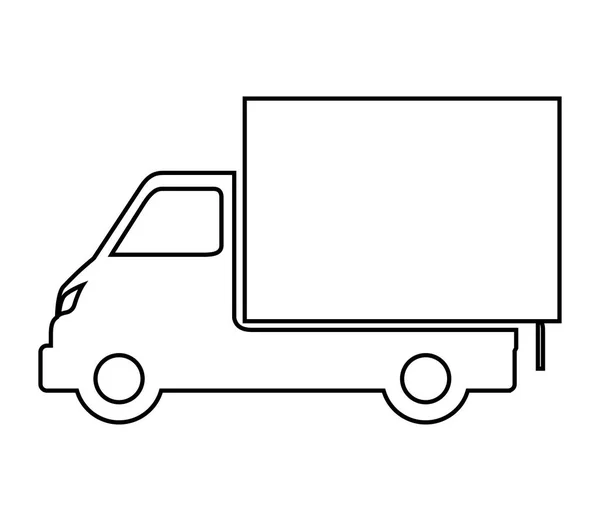 Samochód ciężarowy pojazd ikona na białym tle — Wektor stockowy