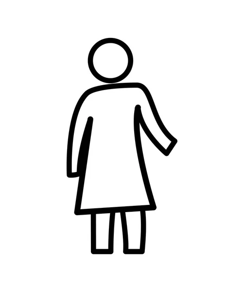 Frau Figur Silhouette Ikone — Stockvektor