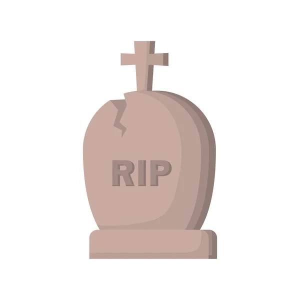 Halloween gravestone isolated icon — Stock Vector