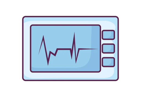 EKG-Gerät-Kardiologie-Symbol — Stockvektor