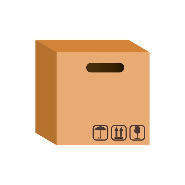 Boîte d'emballage icône carton — Image vectorielle