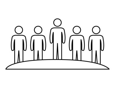 Grup insanların ekip çalışması silueti